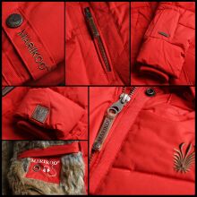 Marikoo warme Damen Steppmantel Winterjacke mit Kapuze Taupe Gr&ouml;&szlig;e S - Gr. 36