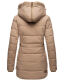 Marikoo warme Damen Steppmantel Winterjacke mit Kapuze Taupe Größe M - Gr. 38