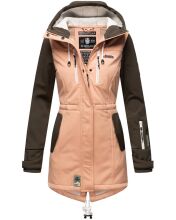 Marikoo Zimtzicke Damen lange Softshell Jacke Rosa Anthrazit Gr&ouml;&szlig;e XS - Gr. 34