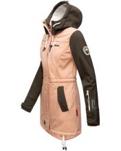 Marikoo Zimtzicke Damen lange Softshell Jacke Rosa Anthrazit Gr&ouml;&szlig;e XS - Gr. 34