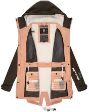 Marikoo Zimtzicke Damen lange Softshell Jacke Rosa Anthrazit Gr&ouml;&szlig;e XS - Gr. 34