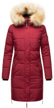 Navahoo Halina Damen Winter Steppmantel mit Kunstfell Bordeaux Gr&ouml;&szlig;e XL - Gr. 42
