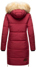 Navahoo Halina Damen Winter Steppmantel mit Kunstfell Bordeaux Gr&ouml;&szlig;e XL - Gr. 42