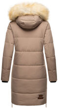Navahoo Halina Damen Winter Steppmantel mit Kunstfell Taupe Gr&ouml;&szlig;e XL - Gr. 42