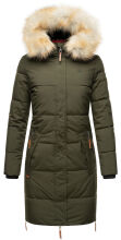 Navahoo Halina Damen Winter Steppmantel mit Kunstfell Olive Größe XXL - Gr. 44