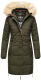 Navahoo Halina Damen Winter Steppmantel mit Kunstfell Olive Größe XXL - Gr. 44