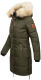 Navahoo Halina Damen Winter Steppmantel mit Kunstfell Olive Größe XXL - Gr. 44