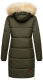 Navahoo Halina Damen Winter Steppmantel mit Kunstfell Olive Größe XXL - Gr. 44