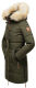 Navahoo Halina Damen Winter Steppmantel mit Kunstfell Olive Größe XXL - Gr. 44