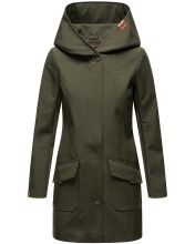 Marikoo Mayleen Damen Softshell Regenjacke mit Kapuze Olive-Gr.S