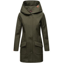 Marikoo Mayleen Damen Softshell Regenjacke mit Kapuze Olive-Gr.XL