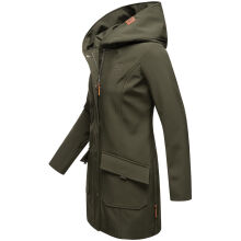 Marikoo Mayleen Damen Softshell Regenjacke mit Kapuze Olive-Gr.XL