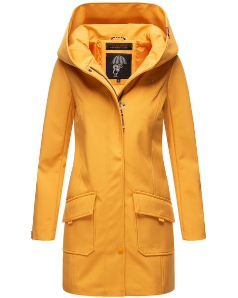 Marikoo Mayleen ladies softshell rain jacket with hood Amber Yellow Größe XS - Gr. 34