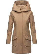 Marikoo Mayleen Damen Softshell Regenjacke mit Kapuze Taupe Größe M - Gr. 38