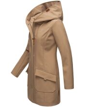 Marikoo Mayleen Damen Softshell Regenjacke mit Kapuze Taupe Größe L - Gr. 40
