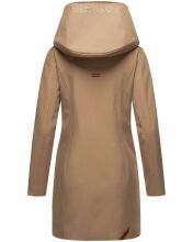 Marikoo Mayleen Damen Softshell Regenjacke mit Kapuze Taupe Größe L - Gr. 40