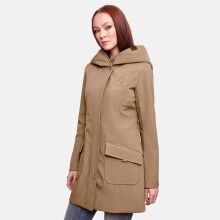 Marikoo Mayleen Damen Softshell Regenjacke mit Kapuze Taupe Größe XL - Gr. 42