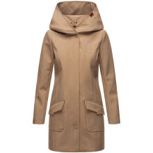 Marikoo Mayleen Damen Softshell Regenjacke mit Kapuze Taupe Größe XL - Gr. 42