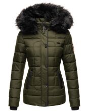 Marikoo Unique Damen gesteppte Winterjacke Olive Größe XS - Gr. 34