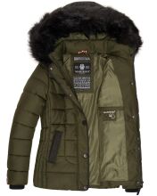 Marikoo Unique Damen gesteppte Winterjacke Olive Größe XS - Gr. 34