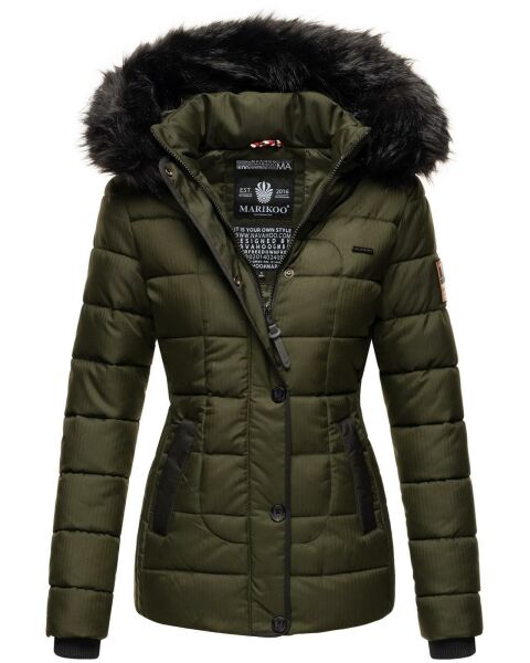 Marikoo Unique Damen gesteppte Winterjacke Olive