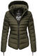 Marikoo Amber Damen Winter Steppjacke mit Teddyfell Olive Größe M - Gr. 38