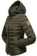 Marikoo Amber Damen Winter Steppjacke mit Teddyfell Olive Größe M - Gr. 38