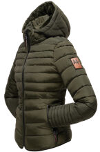 Marikoo Amber Damen Winter Steppjacke mit Teddyfell Olive Gr&ouml;&szlig;e XXL - Gr. 44