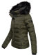 Navahoo Miamor Damen Steppjacke mit Teddyfell Olive Größe S - Gr. 36