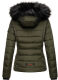 Navahoo Miamor Damen Steppjacke mit Teddyfell Olive Größe S - Gr. 36