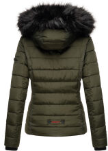 Navahoo Miamor Damen Steppjacke mit Teddyfell Olive Größe M - Gr. 38