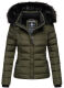 Navahoo Miamor Damen Steppjacke mit Teddyfell Olive Größe M - Gr. 38