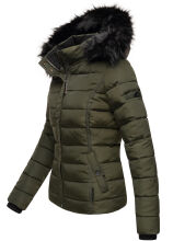 Navahoo Miamor Damen Steppjacke mit Teddyfell Olive Gr&ouml;&szlig;e XL - Gr. 42
