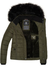 Navahoo Miamor Damen Steppjacke mit Teddyfell Olive Gr&ouml;&szlig;e XL - Gr. 42