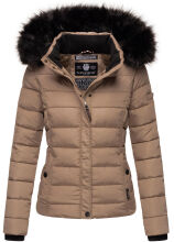Navahoo Miamor Damen Steppjacke mit Teddyfell Taupe Grau Gr&ouml;&szlig;e XL - Gr. 42