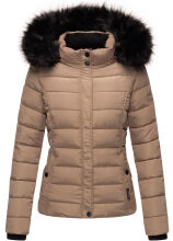 Navahoo Miamor Damen Steppjacke mit Teddyfell Taupe Grau Gr&ouml;&szlig;e XL - Gr. 42