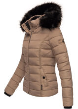 Navahoo Miamor Damen Steppjacke mit Teddyfell Taupe Grau Gr&ouml;&szlig;e XL - Gr. 42