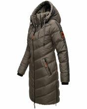 Marikoo Armasa lange Damen Winter Steppjacke Anthrazit Größe M - Gr. 38