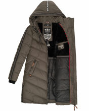 Marikoo Armasa lange Damen Winter Steppjacke Anthrazit Größe XXL - Gr. 44