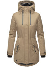 Navahoo Avrille Damen Parka Winterjacke mit Kapuze Taupe Grey Gr&ouml;&szlig;e XS - Gr. 34