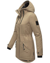 Navahoo Avrille Damen Parka Winterjacke mit Kapuze Taupe Grey Gr&ouml;&szlig;e XS - Gr. 34