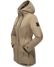 Navahoo Avrille Damen Parka Winterjacke mit Kapuze Taupe Grey Gr&ouml;&szlig;e XS - Gr. 34