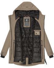 Navahoo Avrille Damen Parka Winterjacke mit Kapuze Taupe Grey Gr&ouml;&szlig;e XS - Gr. 34