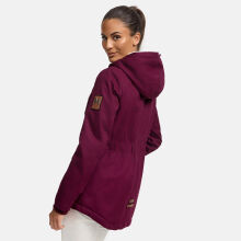 Marikoo Bikoo Damen gef&uuml;tterte Winterjacke mit Teddyfell Weinrot Gr&ouml;&szlig;e XS - Gr. 34