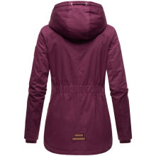 Marikoo Bikoo Damen gef&uuml;tterte Winterjacke mit Teddyfell Weinrot Gr&ouml;&szlig;e XS - Gr. 34