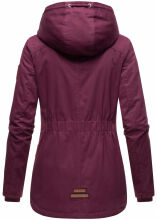 Marikoo Bikoo Damen gefütterte Winterjacke mit Teddyfell Weinrot Größe L - Gr. 40