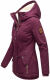 Marikoo Bikoo Damen gefütterte Winterjacke mit Teddyfell Weinrot Größe L - Gr. 40