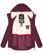 Marikoo Bikoo Damen gefütterte Winterjacke mit Teddyfell Weinrot Größe L - Gr. 40