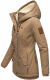 Marikoo Bikoo Damen gefütterte Winterjacke mit Teddyfell Taupe Größe S - Gr. 36