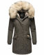 Navahoo Cristal Damen Winterjacke Parka mit Kunstfell Anthrazit Gr.XS